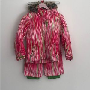 Spyder Kids Bright Pink and Green Ski Outfit